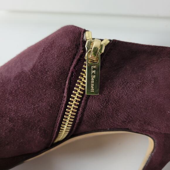LK Bennett Doris Womens Boots Size 37.5 Purple Suede Stiletto Ankle Booties NEW - Picture 3 of 14
